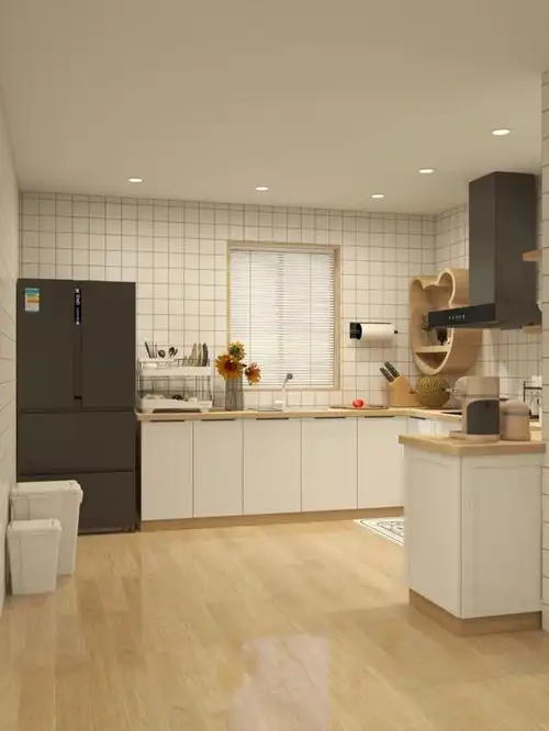 开放式原木风厨房满满人间烟火气