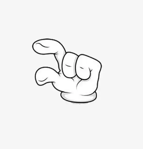 白色的比划大小的手势图