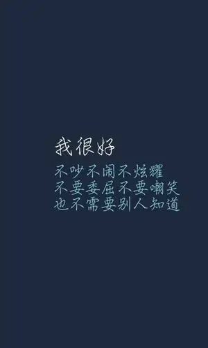 我很好文字手机壁纸