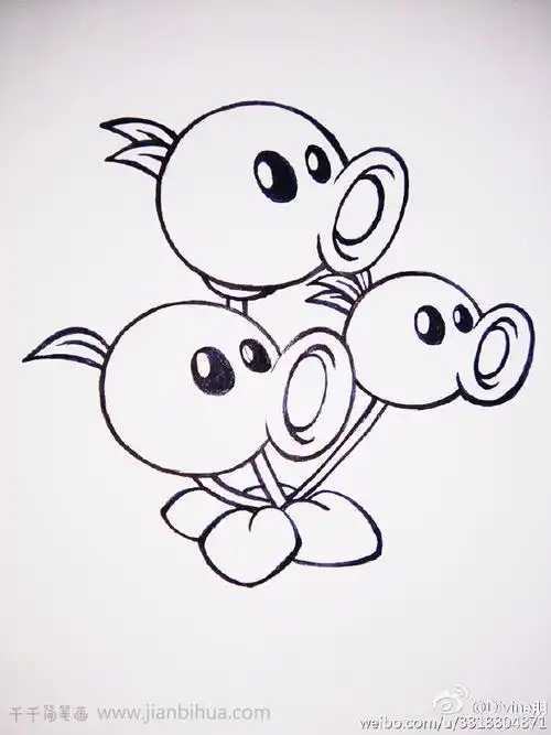 豌豆射手简笔画