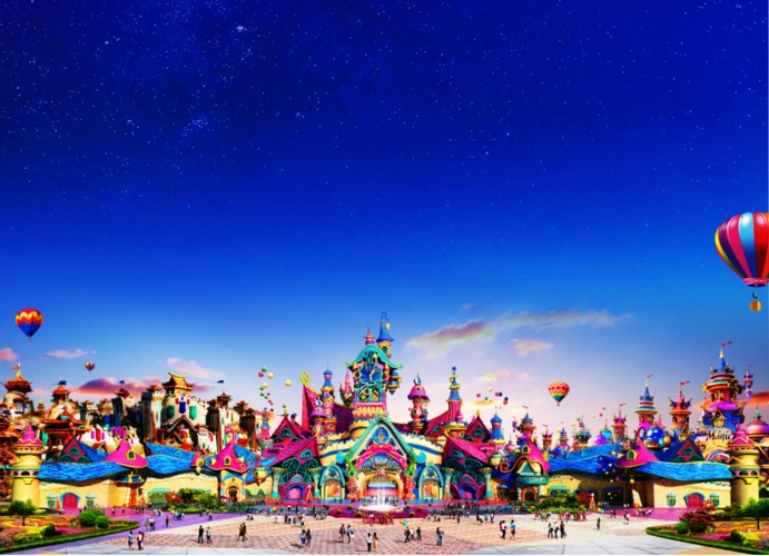 恒大童世界乐园入口主城堡效果图