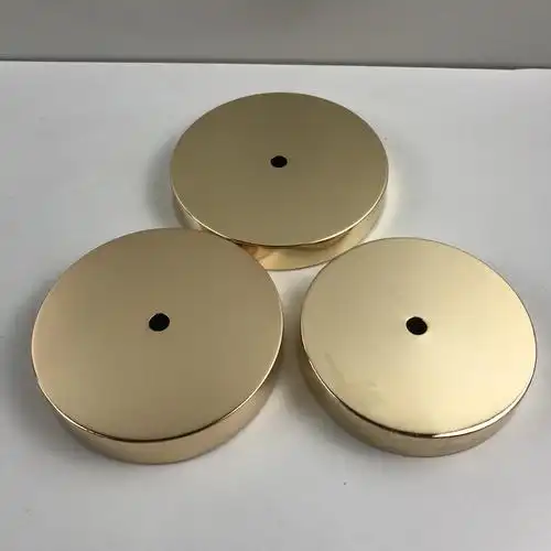 diy台灯底座配件铬色电镀五金底盘120金色折边盘130现货圆形140