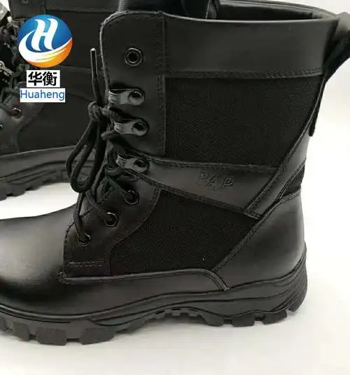 牛皮武警春秋作战靴透气防滑放刺穿橡胶底轻便工作劳保鞋