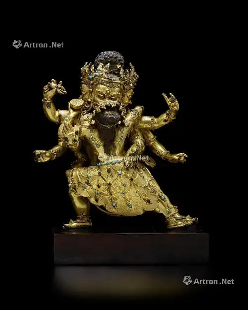 3034 西藏 约1430年 铜鎏金大轮金刚手像