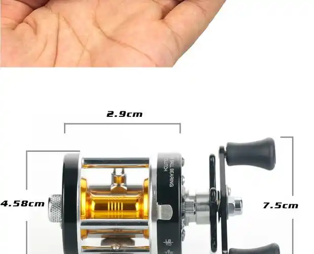 明洋cl30鼓轮微物深线杯cl25金属框架同步线轨远投路亚轮 金色cl30