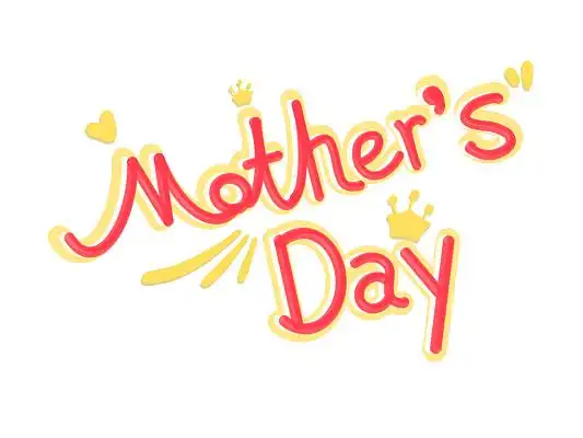 粉色 温暖 母亲节英文 mothers day 手绘