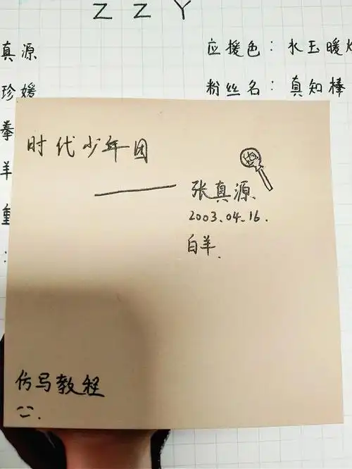 张真源签名仿写教程