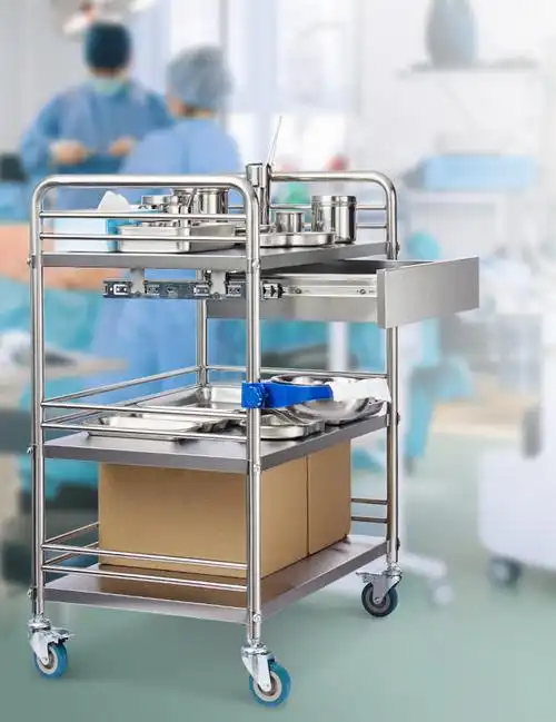 护士手推车医用送药车不锈钢医生手术车移动护理换药手术室美容小推车