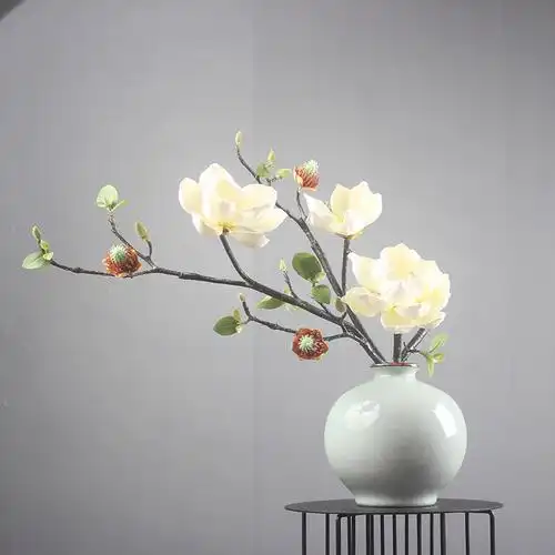 牡丹花假花仿真花摆件客厅防真花 摆设装饰花餐桌面花瓶插花 满堂红b