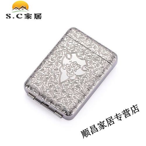 爵倾高端品牌浴血黑帮三开烟盒古典欧式网红烟夹支自动开盖合金雕 l85