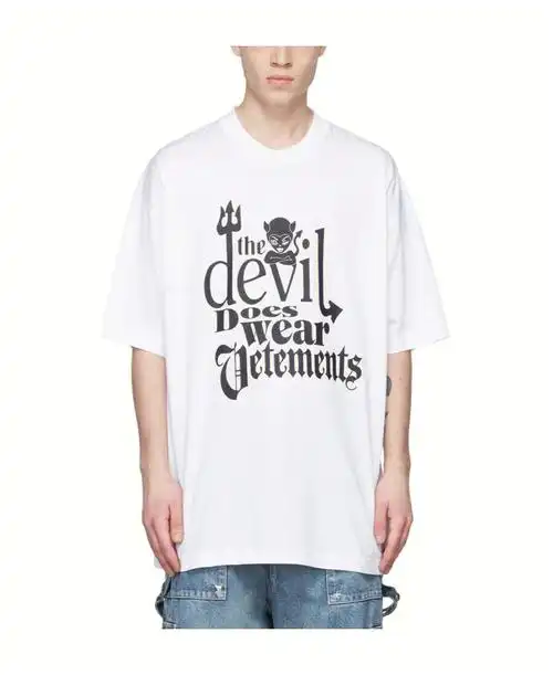 vetements男士印花圆领短袖t恤