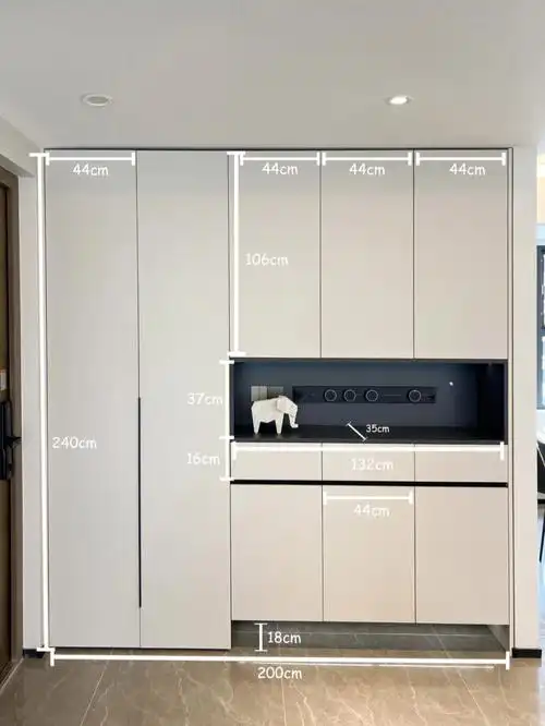 极简奶白玄关柜尺寸图详解来了欢迎抄作业
