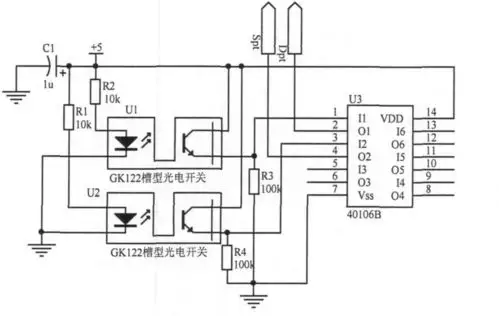 下面这幅电路图是用什么工具画的,那个gk122光电开关符号在哪?