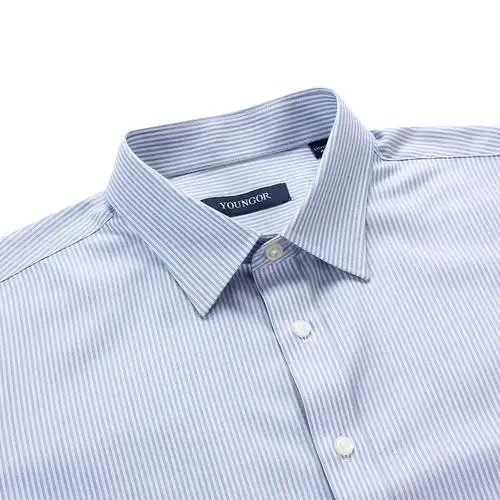 youngor雅戈尔秋季新品男士商务正装蓝色dp免烫长袖衬衫376hja