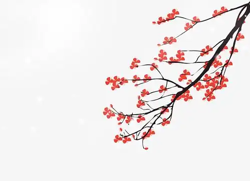 免抠手绘冬天里的梅花