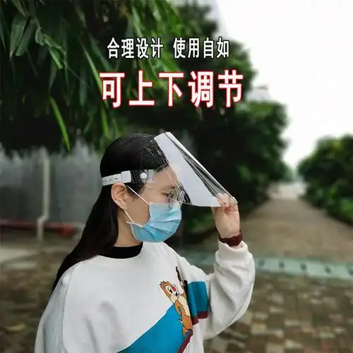 防飞沫防护面罩高清透明护目面屏透明照隔离防疫成人儿童全脸头罩