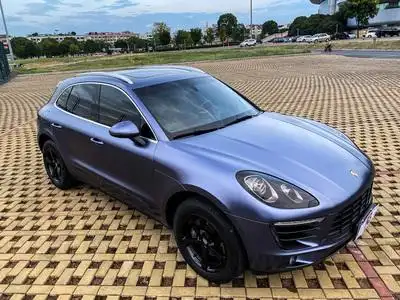 保时捷玛卡车身改色电光午夜蓝rg瑞集改色膜浙江永康加盟店出品