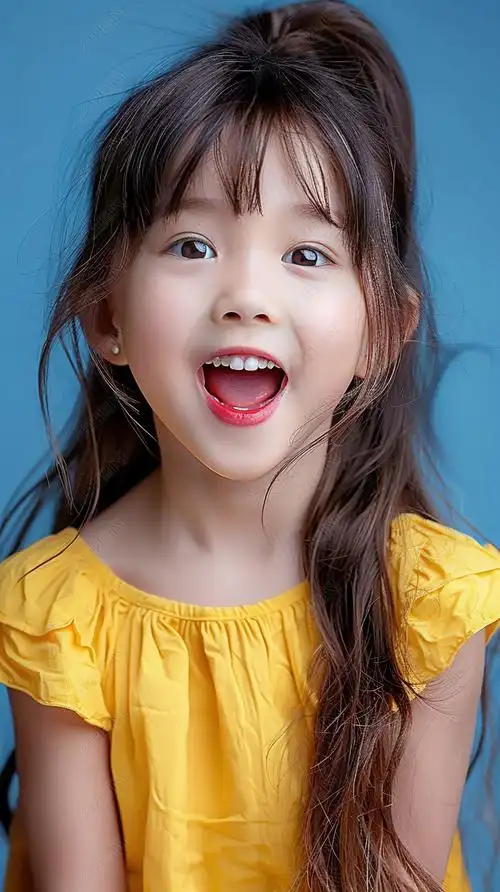 原创可爱开心活泼微笑小孩童年儿童表情玩耍