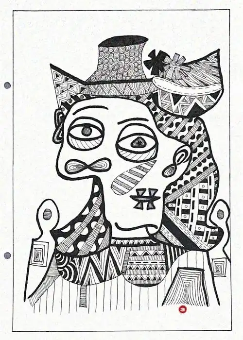 线描画临摹毕加索多拉马尔