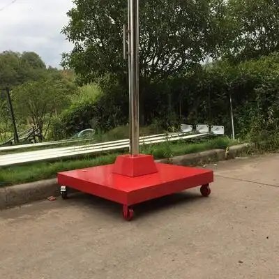 手摇户外不锈钢旗杆可移动升旗台底座电动锥形国旗杆9米12米15米  u