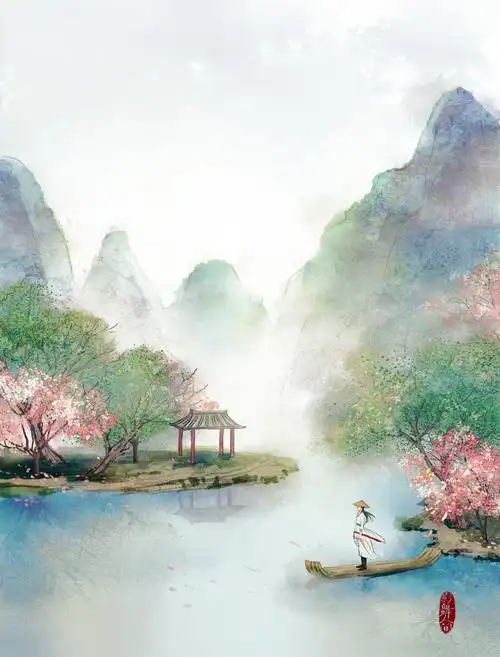 古风水彩插画 - 影舞人间 - 原创作品 - 视觉中国(爱视觉)