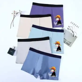 薄款中大童青少年四角裤初高中学生平角裤衩子男生纯棉卡通内穿底裤