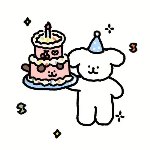 插画  #小狗  #生日快乐  #生日贺卡  #生日  #卡通头像  #头像