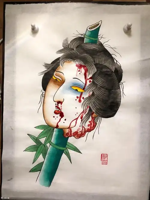 老传统生首纹身手稿