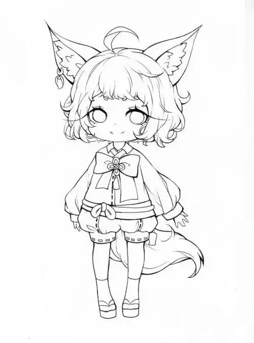 二次元服装简笔画教程