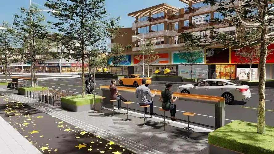 道路改造效果图▲道路改造效果图▲精神堡垒效果图▲未来社区logo