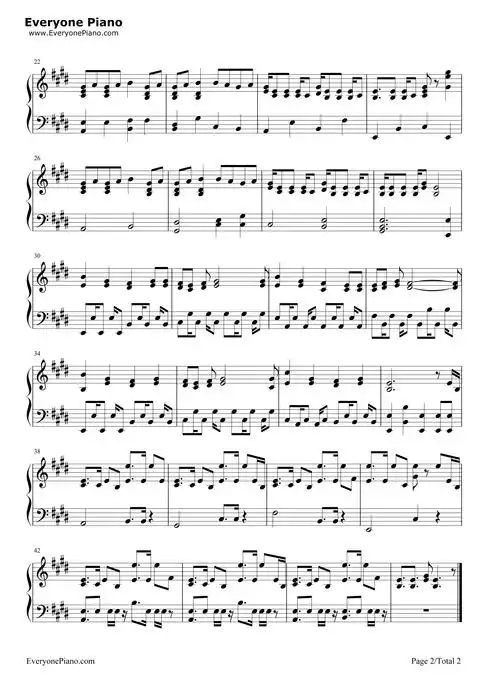 恋爱循环-化物语op五线谱预览2-钢琴谱文件(五线谱,双手简谱,数字谱