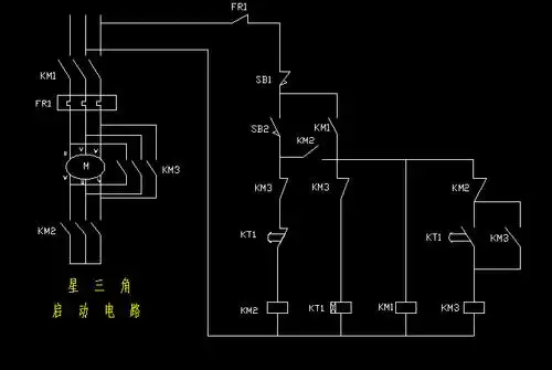 三相变相异步电机星三角起动正确线路接法