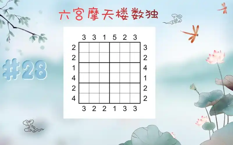 数独每日一题#28——六宫摩天楼数独