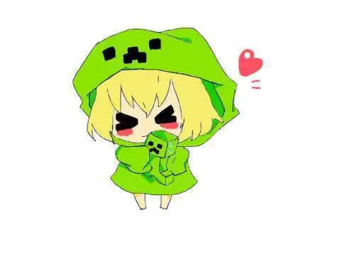 苦力怕儿童简笔画苦力怕拟人简笔画《我的世界》苦力怕娘同人图赏第3