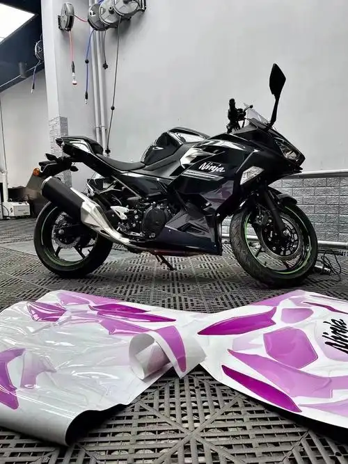 kawasaki400改色渐变色施工案例