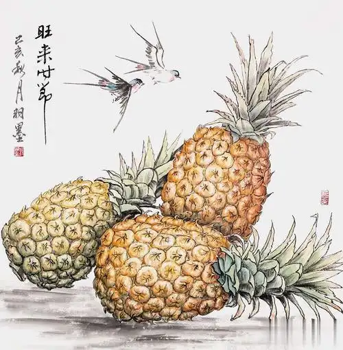 一幅餐厅小品花鸟画欣赏,百搭又有好寓意