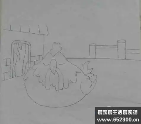 鸡围栏简笔画