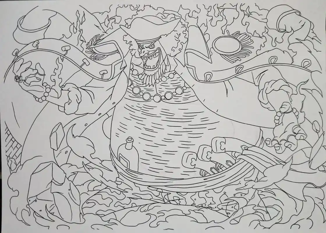 黑胡子(上)#动漫 #手绘 #画画 #海贼王 - 抖音