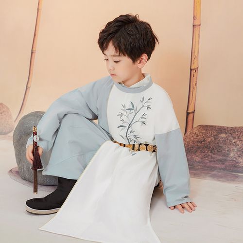 童装初立男宝宝汉服男竹君词唐圆领长衫儿童汉服唐装
