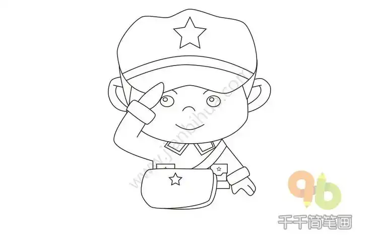 雷锋叔叔简笔画怎么画