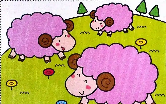 插画一组简单儿童画色彩缤纷艳丽这就是孩子眼中的世界