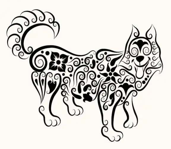 手绘动物花纹01-矢量素材