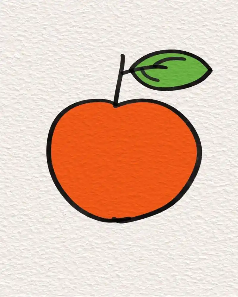 4步画大苹果,大朋友小朋友快学起来#简笔画 #一起学画画 # - 抖音