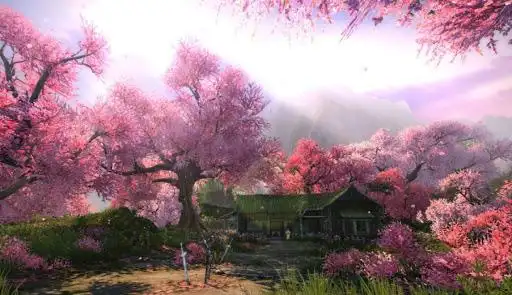 晨吟游此地,脱塵野鸿杨,摘得桃花回,幽静舒慧凉,桃林仙境园,香飘醉红