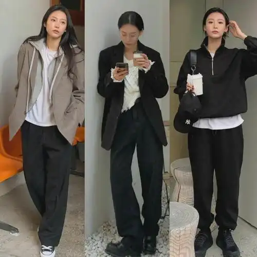 韩国女生seonhye酷酷的休闲慵懒风穿搭参考