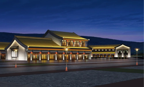 古建亮化设计:琉璃生辉 芍药飘香