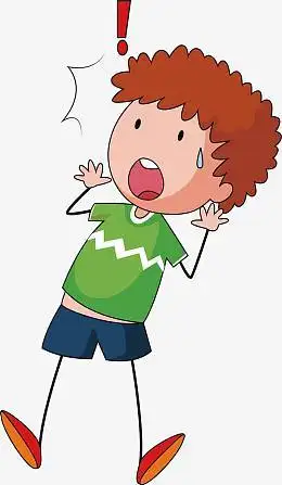 png卡通坐在地上害怕的人物.