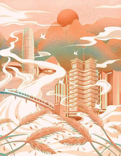 郑州城市插画插画下载