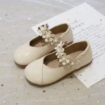 女童公主鞋春秋新款儿童花朵绑带小皮鞋软底大中小童单鞋外贸批发