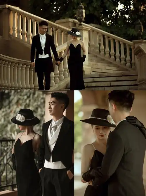 法式婚纱照复古赫本风